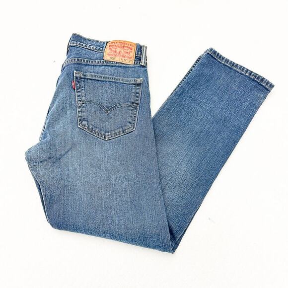 Levi's Men 505 Denim Jeans Dark Wash Rips Throughout SIze 32 x 32 - Picture 8 of 8